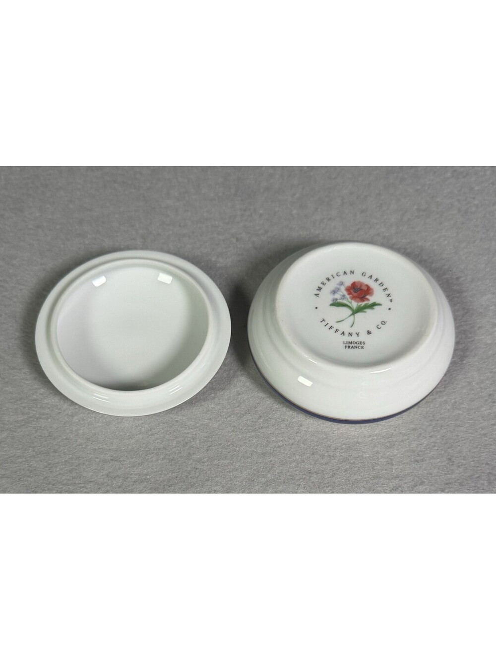 Tiffany & Co. Limoges France American Garden Porcelain Trinket Box Poppy Flower - Picture 8 of 9